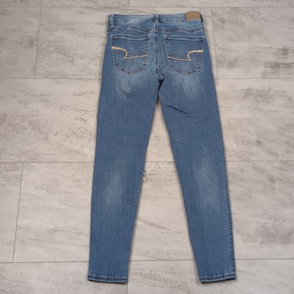 3/$20 American Eagle Hi Rise Jegging Faded High Waist Stretch Denim Skinny Jeans - Picture 9 of 12
